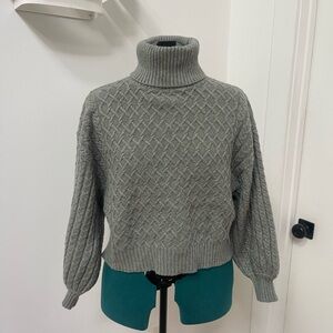 Truth Gray Chunky Knit Turtleneck Sweater